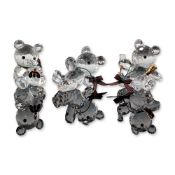 Three Swarovski Silver Crystal Kris Bear Figurines