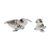 2pc Swarovski Silver Crystal Figurines, Seal and Baby Seal