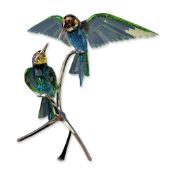 Swarovski Crystal Paradise Birds Sculpture, Bee-Eaters Peridot 957128