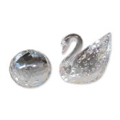 2pc Swarovski Centenary Swan Crystal Figurine Set