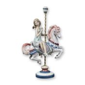 Lladro Porcelain Figurine Girl On Carousel Horse 0100469