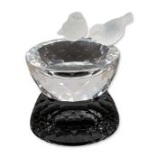 Swarovski Silver Crystal Bird Bath with Original Box