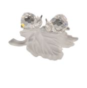 Swarovski Crystal Baby Snails on Leaf Figurine