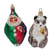 2pc Christopher Radko Glass Ornaments