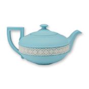 Wedgwood Pale Blue Jasperware Egyptian Collection Miniature Teapot with Lid