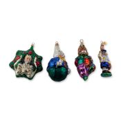 Group of Four Christopher Radko Rabbit Ornaments