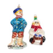 Two Christopher Radko Glass Christmas Ornaments Pair
