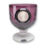 Wedgwood Queen Elizabeth II Silver Jubilee Limited Edition Amethyst Glass Cameo Goblet