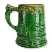 Victorian Style Majolica Royal Banquet Tankard