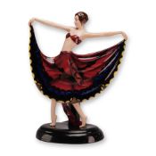 Goldscheider Art Deco Butterfly Dancer Ceramic Figural Lamp Base