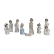 Lladro Spanish Glazed Porcelain Nativity Set