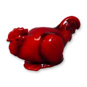 Royal Doulton Flambe Porcelain Bird Figurine, Cockerel Crouch
