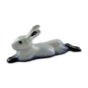 Royal Doulton Blue Flambe Porcelain Figurine, Hare Lying Legs Behind HN2593