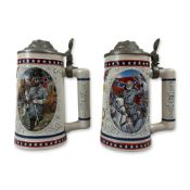 Pair of Longton Crown Heroes of the Civil War Steins