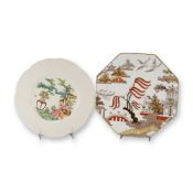 2pc Wedgwood Chinoiserie Ceramic Plates