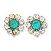 Pair of Providence Stock Company 12K Gold Filled Rhinestone Cluster Earrings