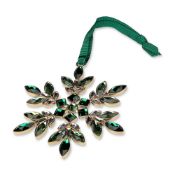 Swarovski Crystal Green Gema Holiday Snowflake Ornament