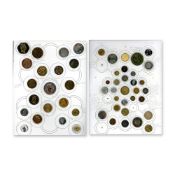 2 CARDS OF COIN AND COIN TYPE BUTTONS