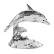 Swarovski Crystal Dolphin on Wave Figurine