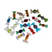 18pc Murano Style Art Glass Wrapped Candies Figurines