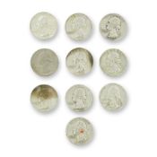 10pc Pre-1964 U.S. 90% Silver Washington Quarters