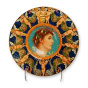 Minton by Ellen Welby (1851-1936) Earthenware Aesthetic Movement Portrait Bowl