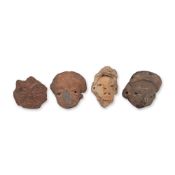 4pc Pre-Columbian Terracotta Figure Heads