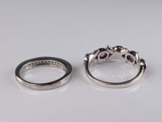 2pc Sterling Silver and Gemstone Rings