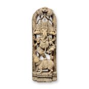 Large Indian Carved Wood Sculpture of Ganesha