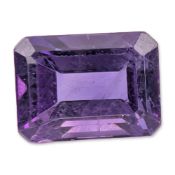 Emerald Cut Purple Amethyst Gemstone