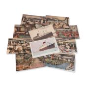 10pc Compagnie Generale Transatlantique SS Lafayette & SS Champlain Ocean Liner Postcards