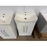 ITE 2 DOOR VANITY UNIT 500MM WIDE WHITE COMPLETE WITH BASIN (OUT OF BOX)