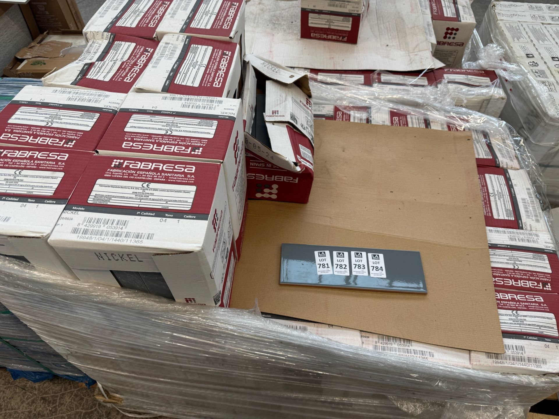 14X BOXES FABRESA TILES 10CM X 30CM NICKEL/GREY 1.2SQM PER BOX