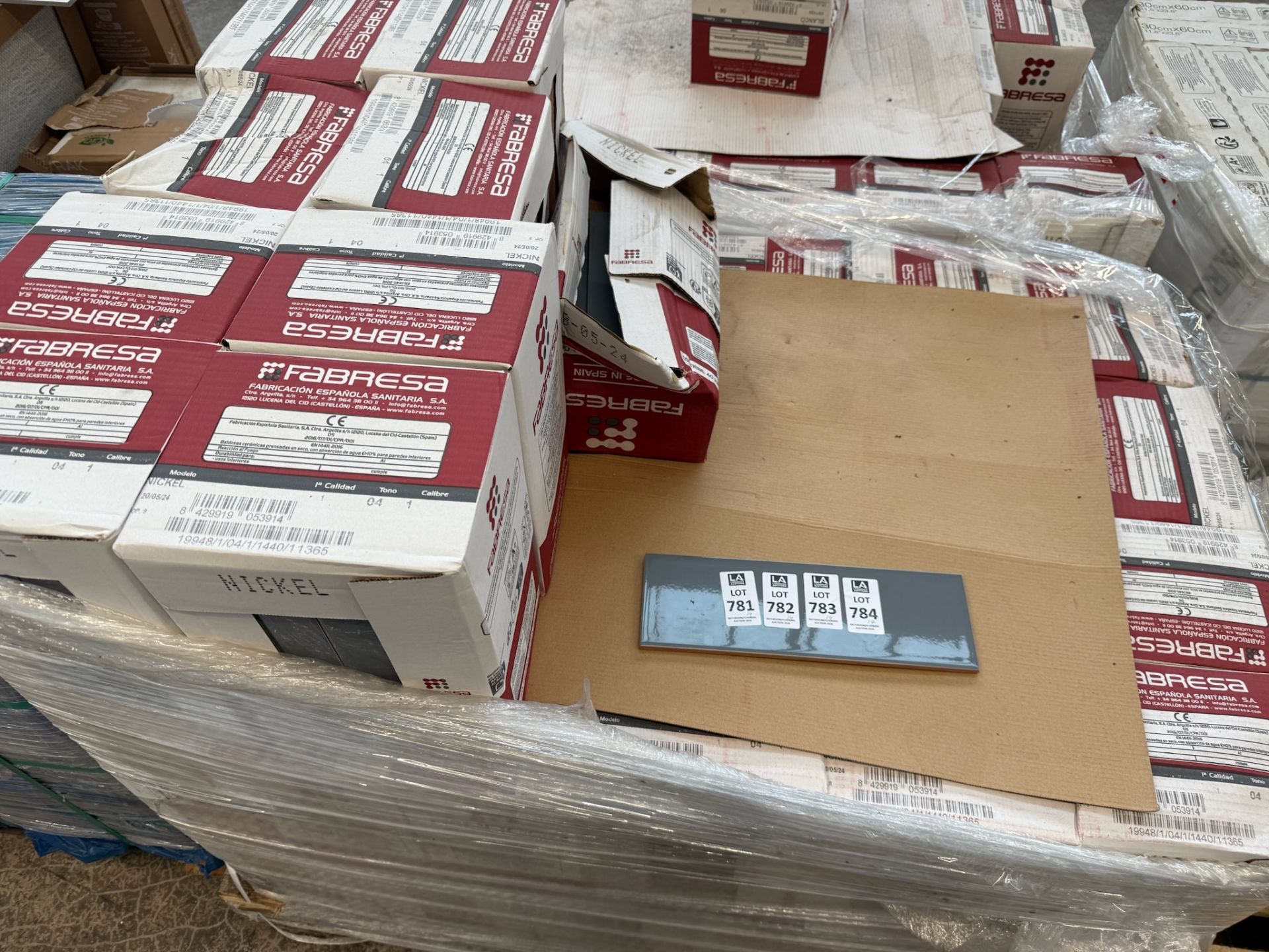 14X BOXES FABRESA TILES 10CM X 30CM NICKEL/GREY 1.2SQM PER BOX