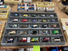 25X ASSORTED LLEDO VINTAGE COMMERCIAL MODEL VEHICLES (DISPLAY TRAY NOT INCLUDED)
