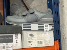 PAIR OF DEK GREY VELCRO TRAINER STYLE BOWLING SHOES - SIZE 4 (NEW)