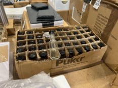 BOX OF 50PC 50ML MINIATURE GLASS BOTTLEA W/ SCREW TOPS