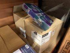2X BOXES OF 10X PURPLE & GREEN MODERN 25MM RING BINDERS