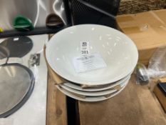 SET OF 4X LARGE WHITE PASTA BOWLS (NEW)