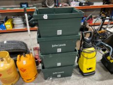 4X HEAVY DUTY PLASTIC STACKING TUBS