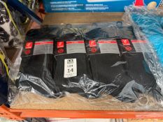 4X PACKS OF 3PC BLACK EASYTOP SOCKS (NEW)