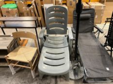 GREY PLASTIC SUN LOUNGER