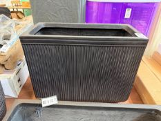 GREY RIBBED TALL PLANTER