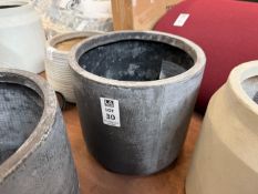 DARK GREY CYLINDRICAL PLANT POT - DIAMETER 10.5