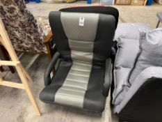 GREY & BLACK SWIVEL FLOOR GAMING CHAIR