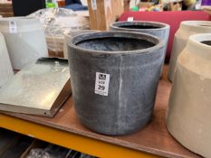 DARK GREY CYLINDRICAL PLANT POT - DIAMETER 10.5