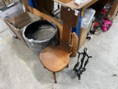 ANTIQUE CARVED OAK SPINNING CHAIR