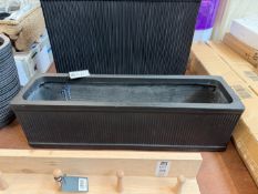 GREY RIBBED LONG PLANTER