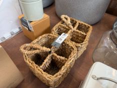 2X GARDEN TRADING WOVEN BOTTLE HOLDERS