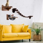 BROWN 3PC CAT CLIMBING WALL SETUP